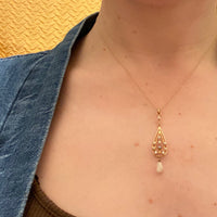 Graceful Sapphire and Pearl Pendant