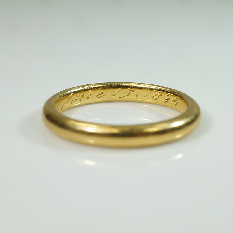 Fabulous 22k Wedding Band Circa 1896