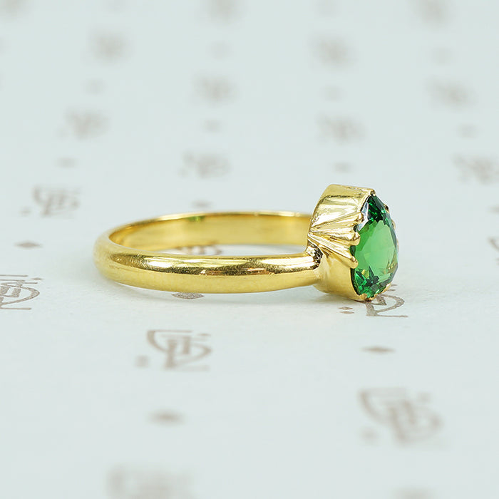 22k recycled gold and tsavorite garnet ring