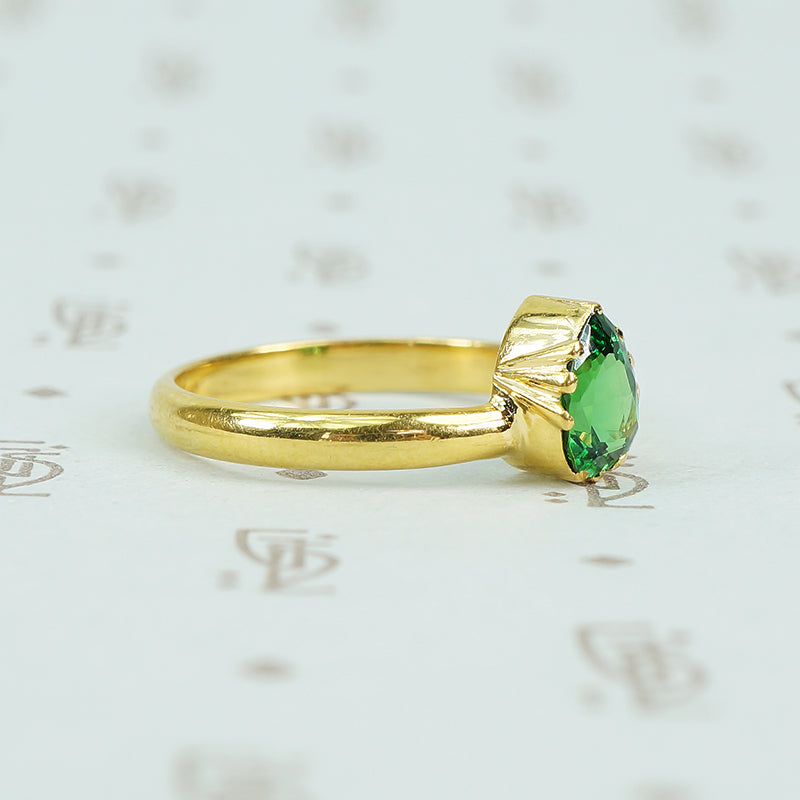 22k recycled gold and tsavorite garnet ring