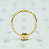 22k recycled gold and tsavorite garnet ring bezel detail