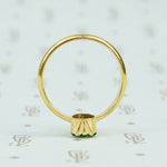 22k recycled gold and tsavorite garnet ring bezel detail