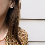 Pretty Mid Century Mikimoto Pearl & Sterling Earrings