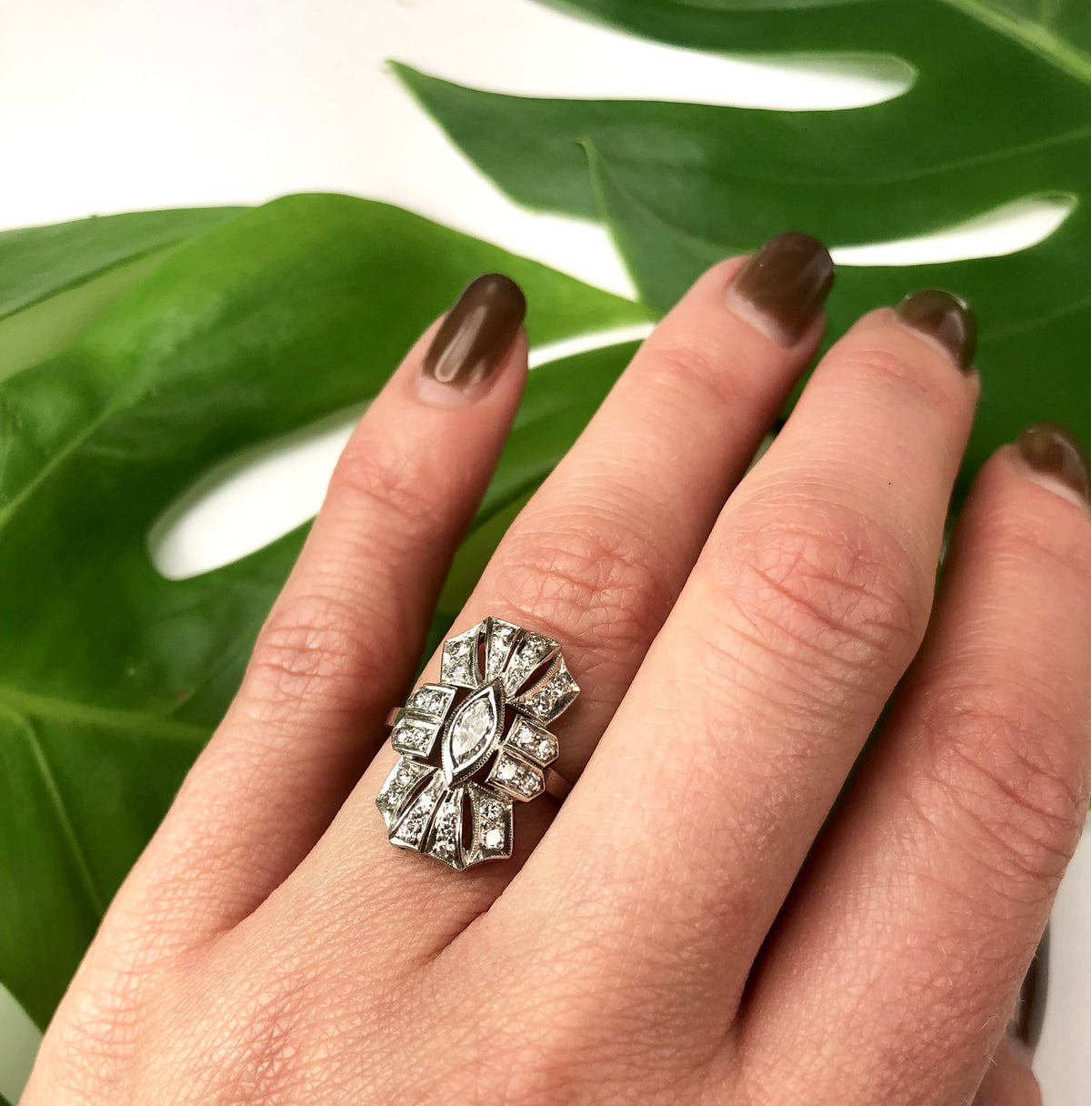Platinum Art Deco Diamond Ring