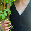 Pale Celadon Jade Carved Plums Necklace