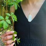 Pale Celadon Jade Carved Plums Necklace