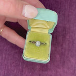 Deco Diamond Solitaire Engagement Ring