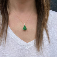 Sassy Jade Squirrel in Gold & Diamond Necklace