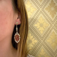 Lovely Art Deco Carnelian Sterling Earrings