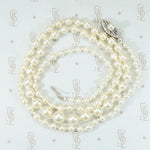 Hand Knotted Pearls with lovely White Gold Filigree Clasp