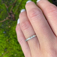 Diamonds & Flowers White Gold Wedding Band