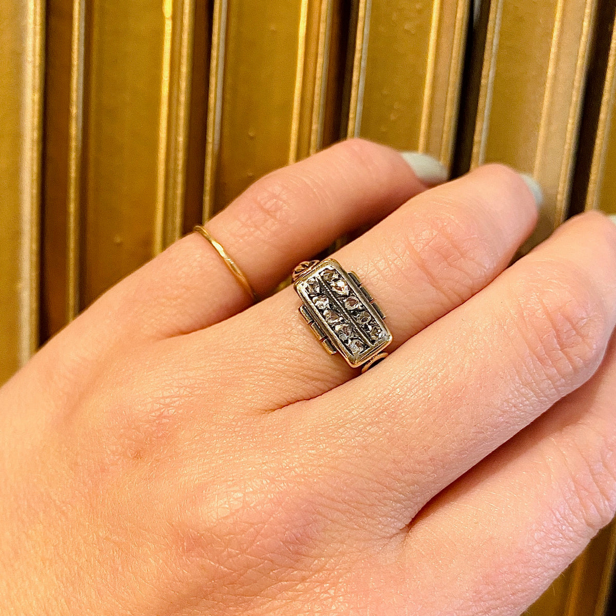 Rough & Radiant Rose Cut Diamond Russian Ring