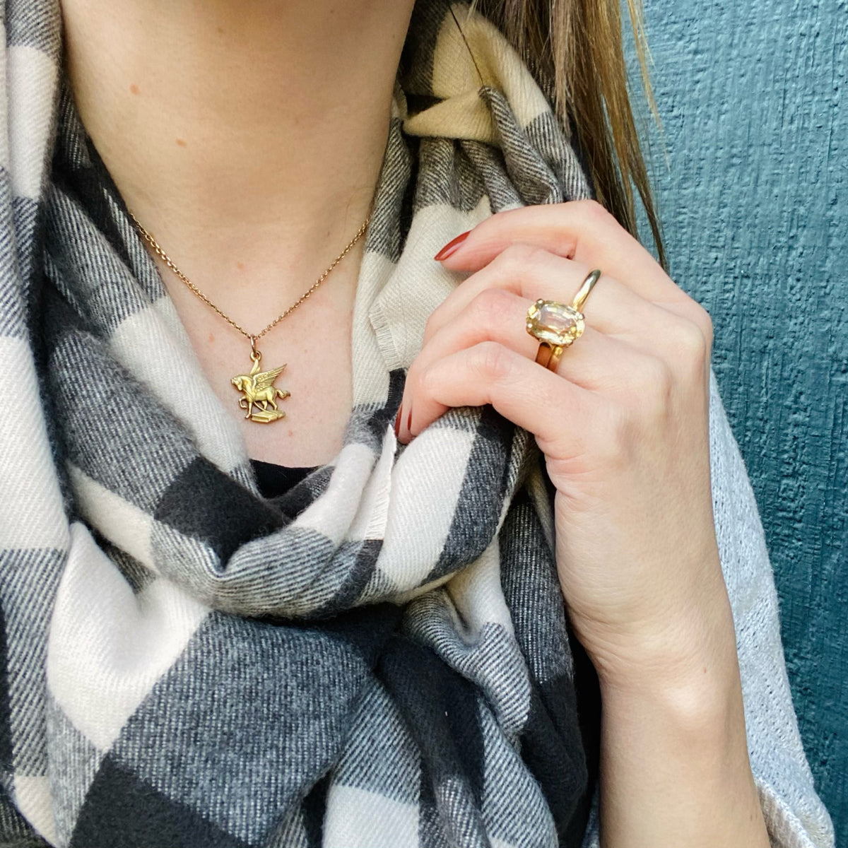 Vintage Gold Pegasus Pendant
