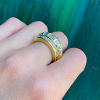 Chunky 18k Gold and Diamond Band