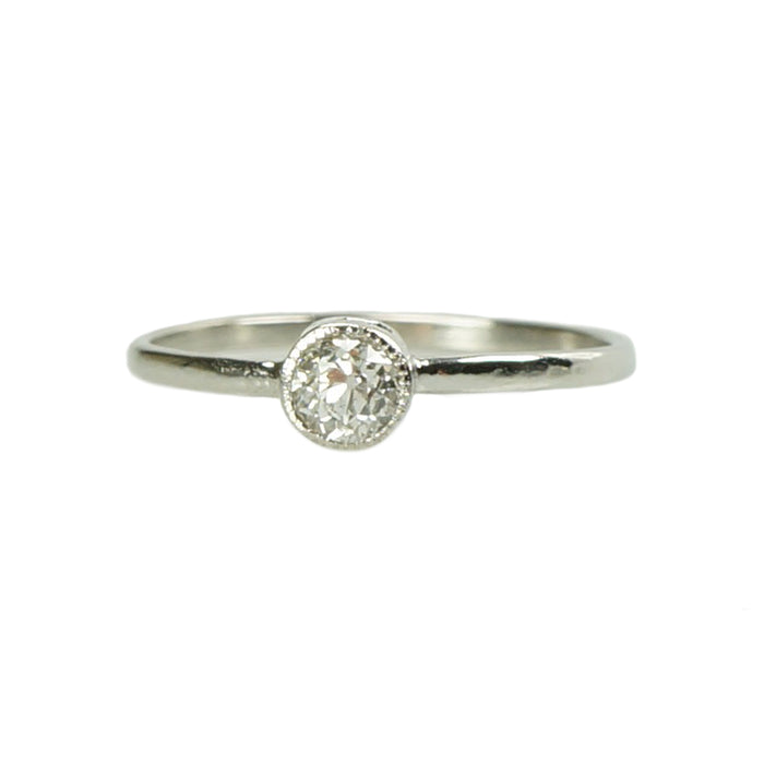 Orbit Old Euro Solitaire Platinum - Gem Set Love