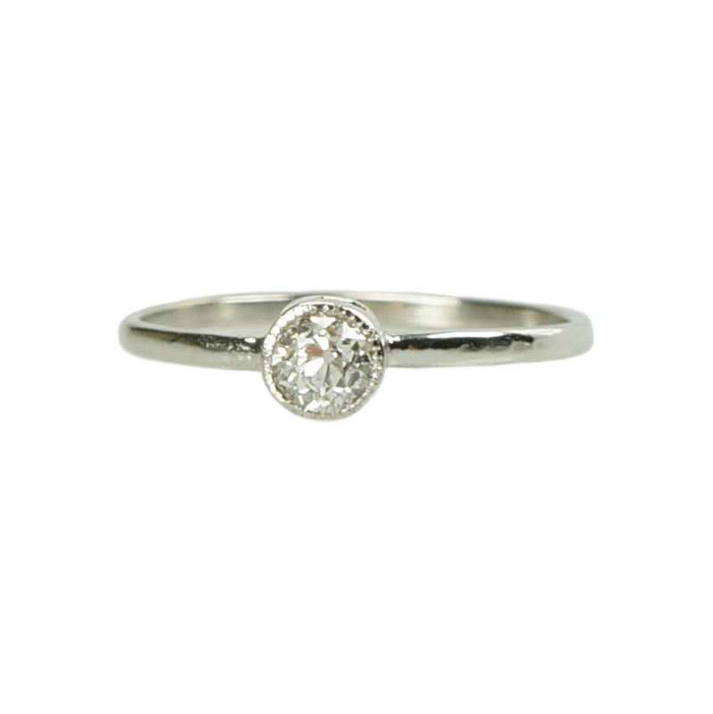 Orbit Old Euro Solitaire Platinum - Gem Set Love