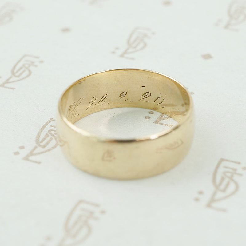 14k wide wedding band dated 1920