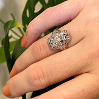 Edwardian Trefoil Dome Diamond Ring