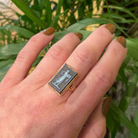 Victorian Hard Stone Grecian Goddess Cameo Ring
