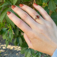 Antique Rose Cut Diamonds and Garnet Ring