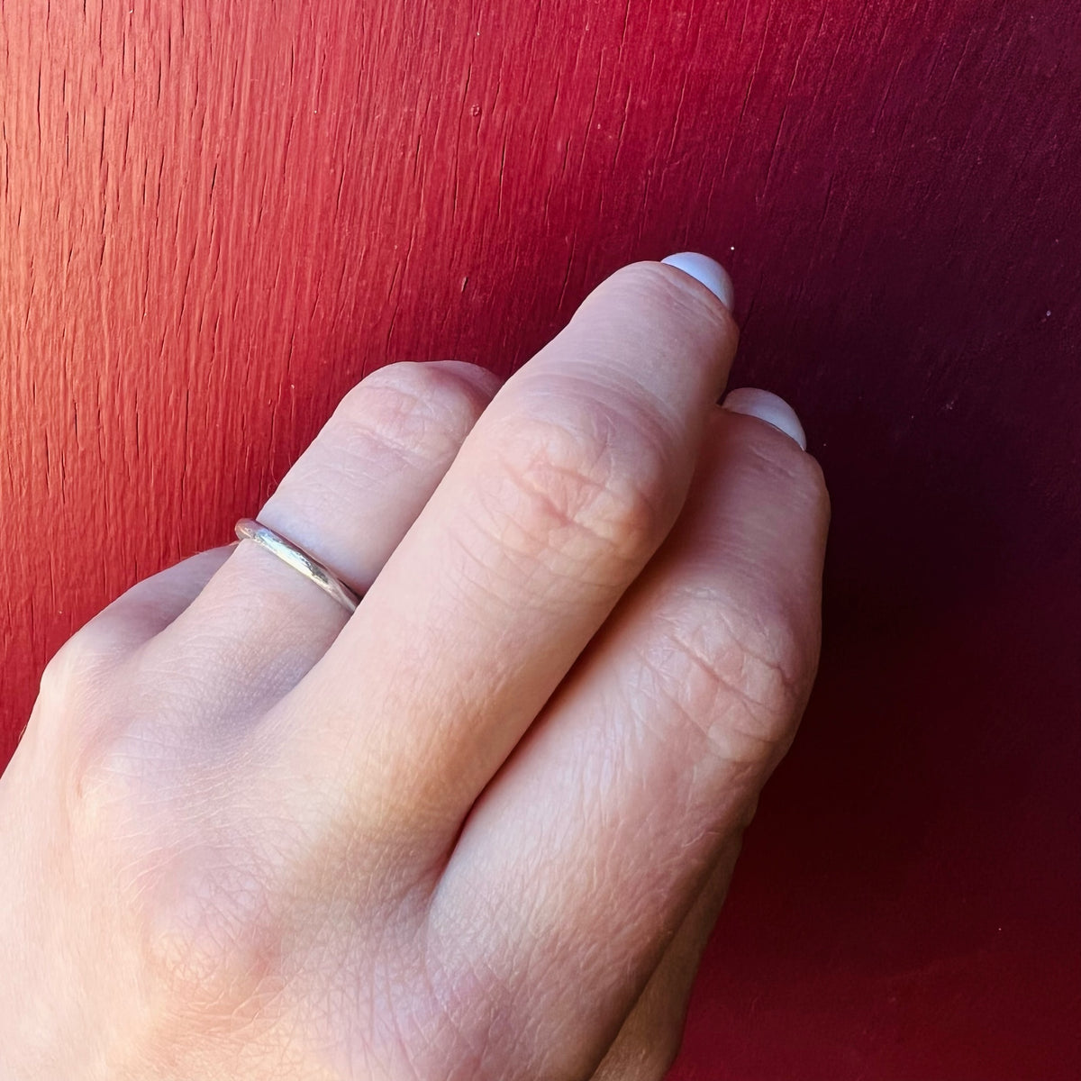 Softly Faceted Platinum Wedding Band
