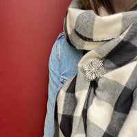 Pure Silver Filigree Flower Brooch