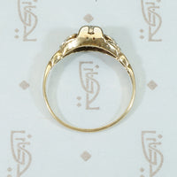 Old Mine Cut Diamond 2 tone Gold Engagement Ring