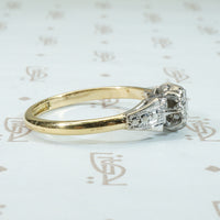 Vintage Star Set Diamond Engagement Ring