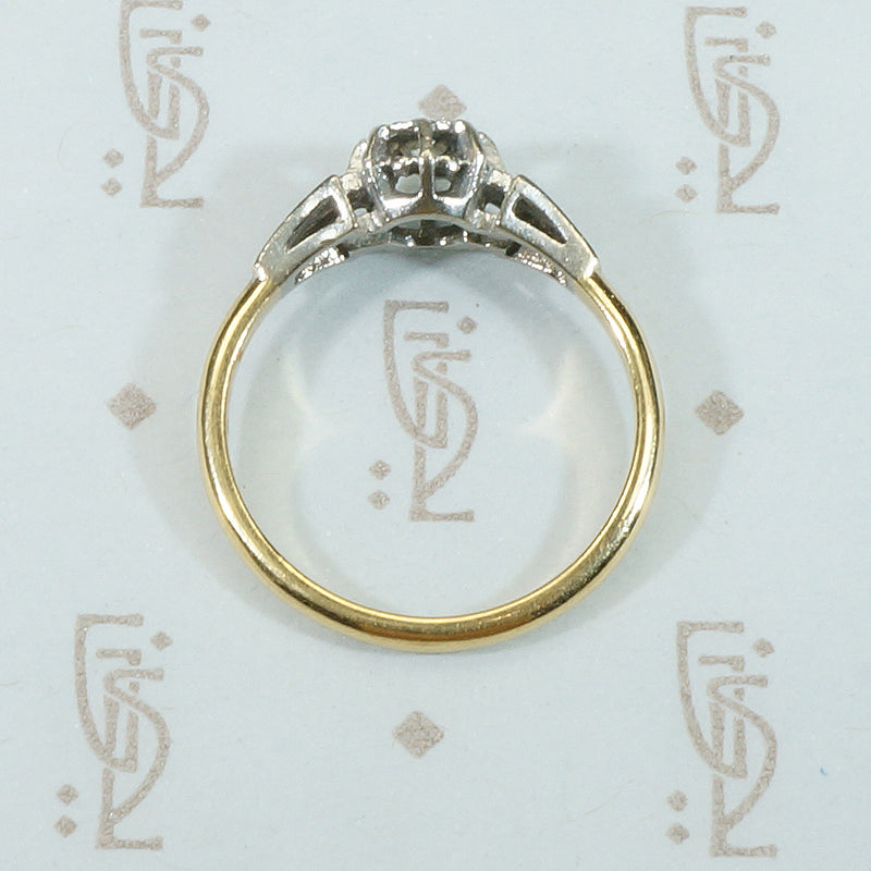 Vintage Star Set Diamond Engagement Ring