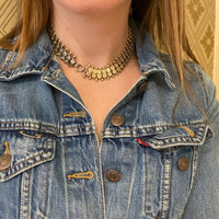 Glam Victorian Silver Gilt Star Choker