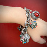 Unique Vintage Silver Charm Bracelet