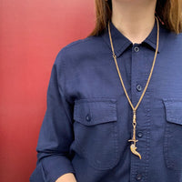 Embellished Rolo Chain Necklace with Decorative Details