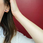 February Birthstone Amethyst Studs in Gold