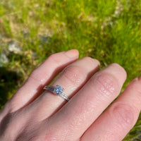 Deco Diamond Engagement Ring with Eternity Band