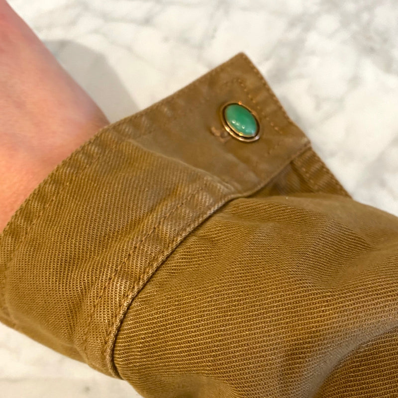 Apple Green Jade and Gold Cufflinks