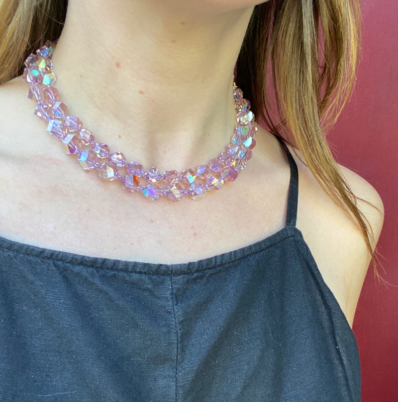 Captivating Purple Aurora Borealis Bead Choker