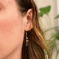 Delicate Drop Earrings in Amethyst & Pearl