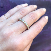 Retro Half Hoop Diamond Band in Platinum & 18k