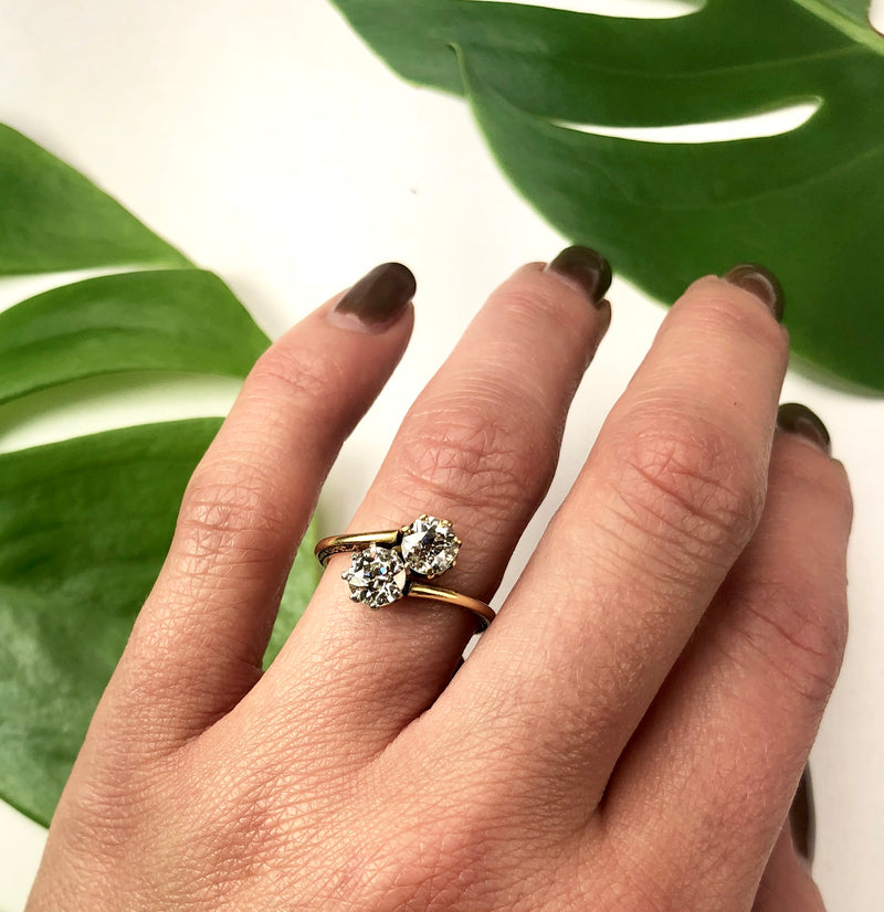 Vintage European Toi et Moi Engagement Ring