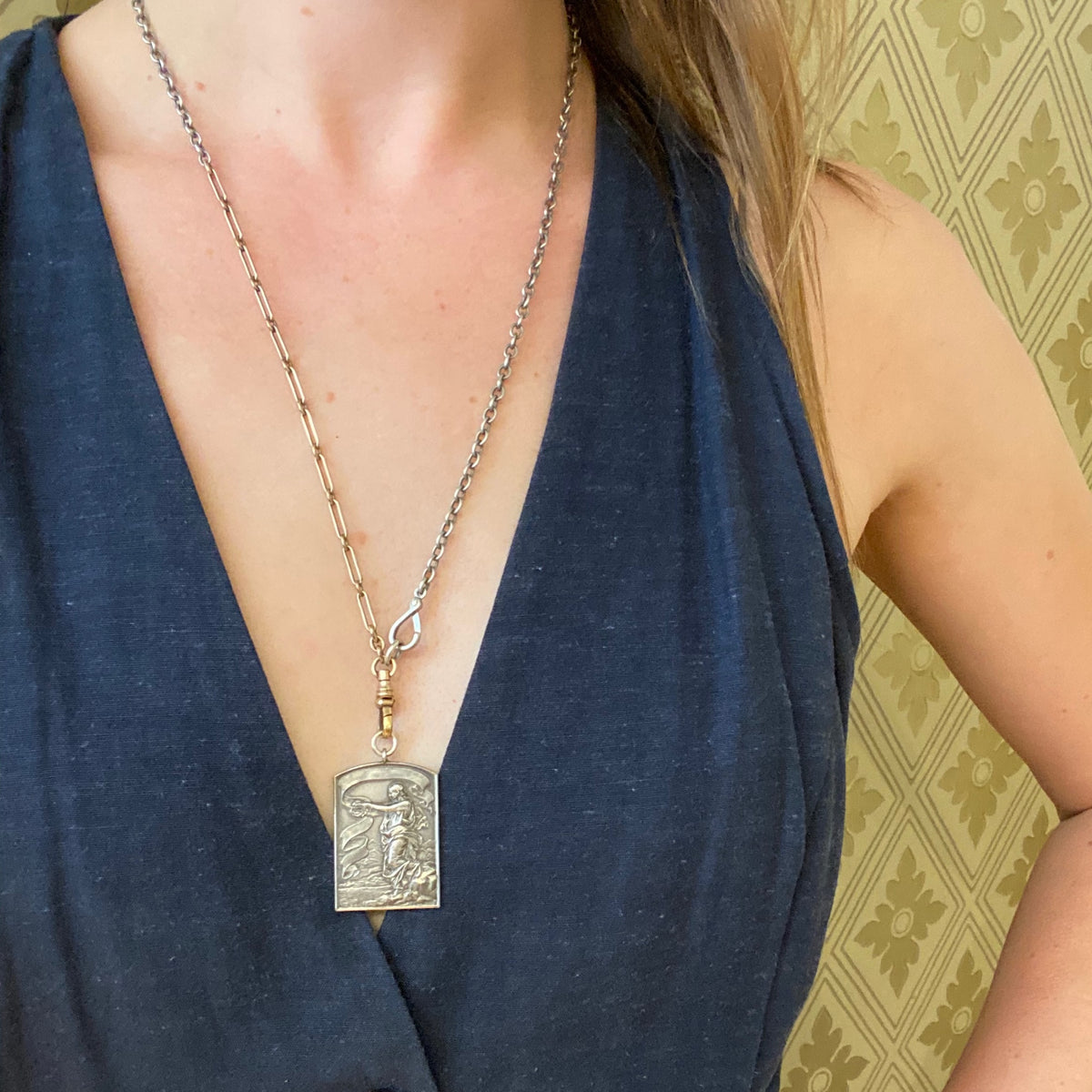 Sterling Art Nouveau Pendant of Victory