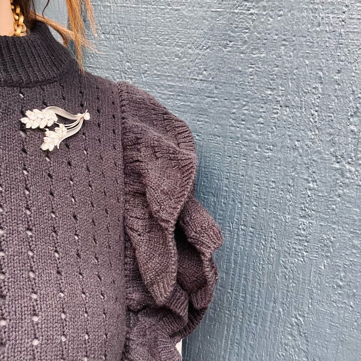 Graceful & Glittering Costume Nosegay Brooch