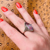 Amethyst Navette in Lacy Filigree Ring