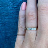 Sweet Two Tone Diamond Band with Engraved Flowers