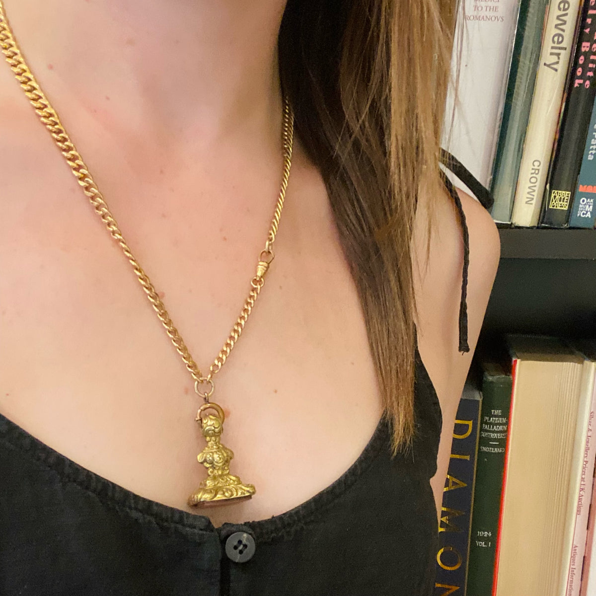 Married Curb Chains Hook and Bolt Ring Necklace by AI
