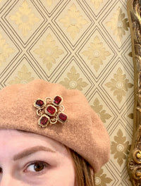 Georgian Gold and Table Cut Garnet Brooch