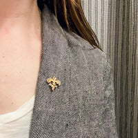 Stylized Fleur de Lis Brooch with Pearls
