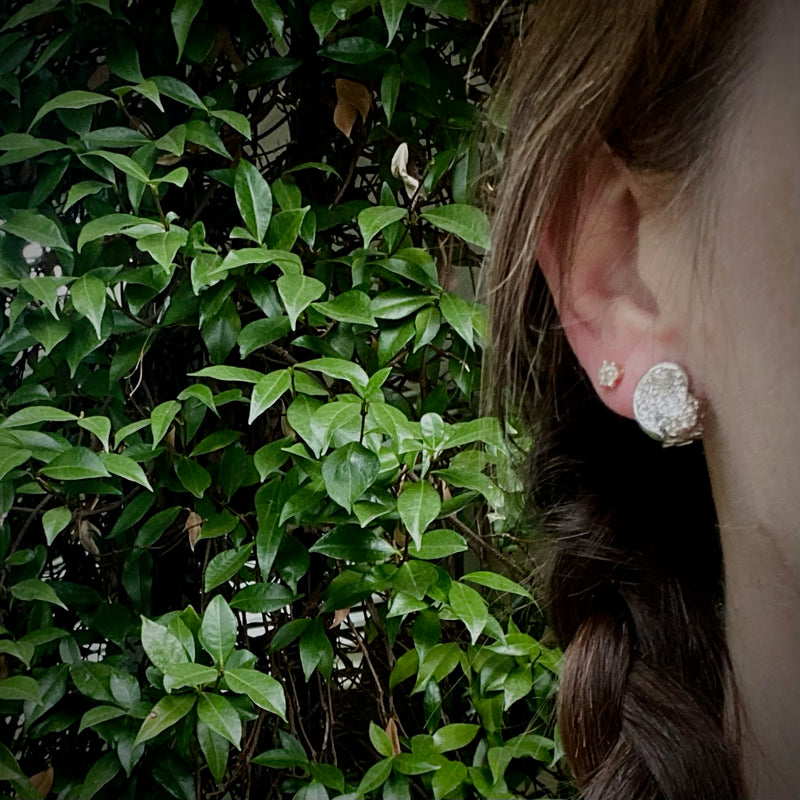 Playful Diamond Retro Earrings in Platinum