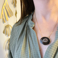 Hypnotic Georgian Agate with Crystalline Eye Necklace by 720