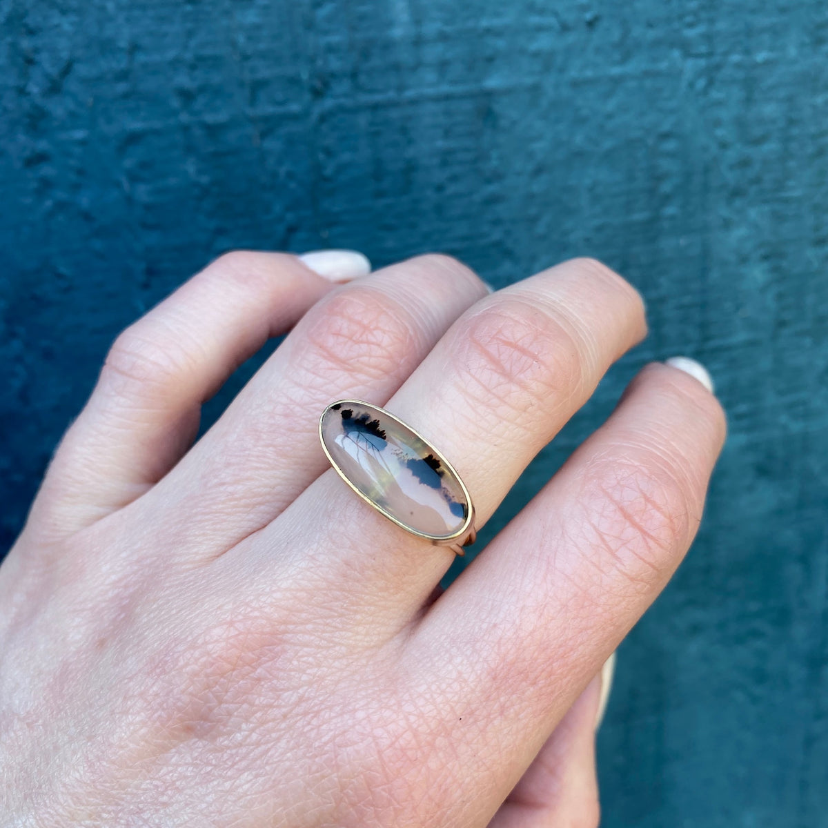 Unique Vintage Picture Agate Ring