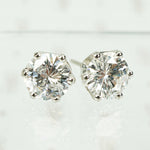 2 Carat Diamond Platinum Stud Earrings